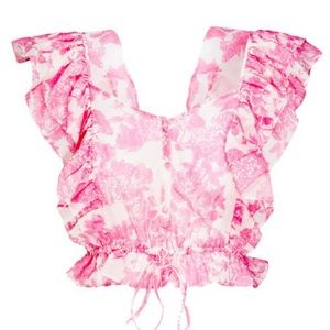 LoveShackFancy Avery Ruffle Floral Top